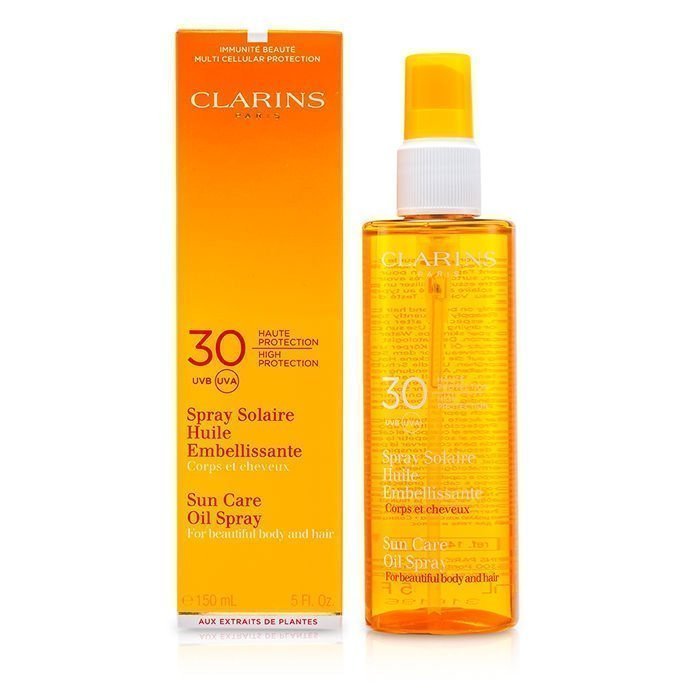 Солнцезащитное масло-спрей для тела и волос SPF 30 Clarins, 150 мл Источник: cosmostore.ru