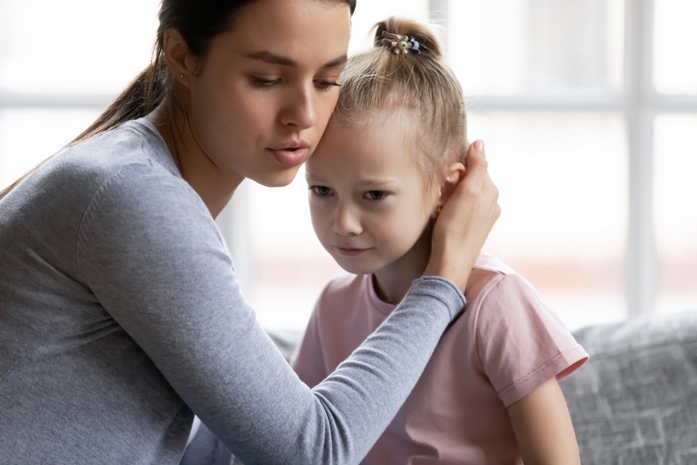 Teen Mother Crying Daughter