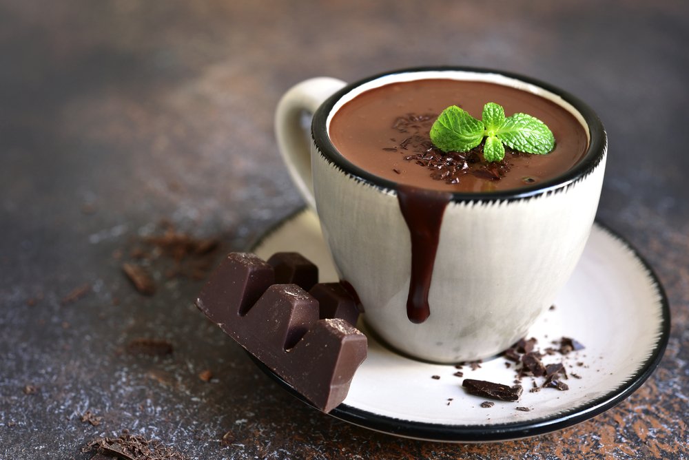 Десерт из горячего шоколада