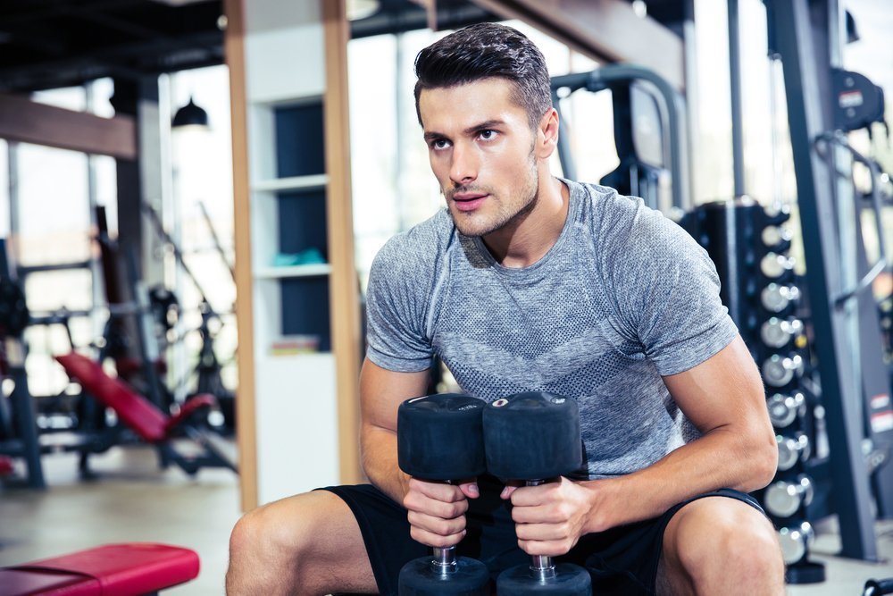 Lingerie gym handsome solo