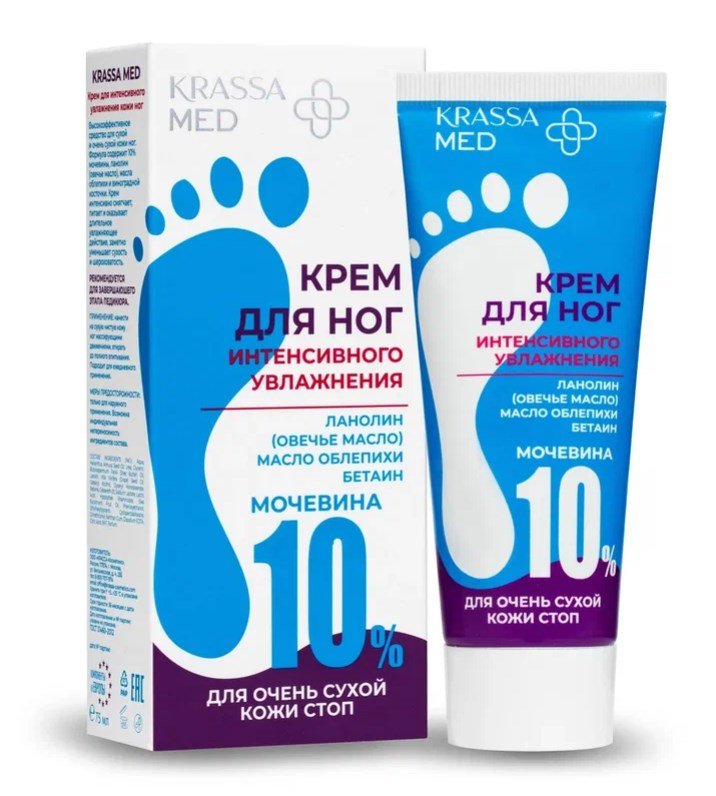 Крем для увлажнения кожи ног, Krassa Med