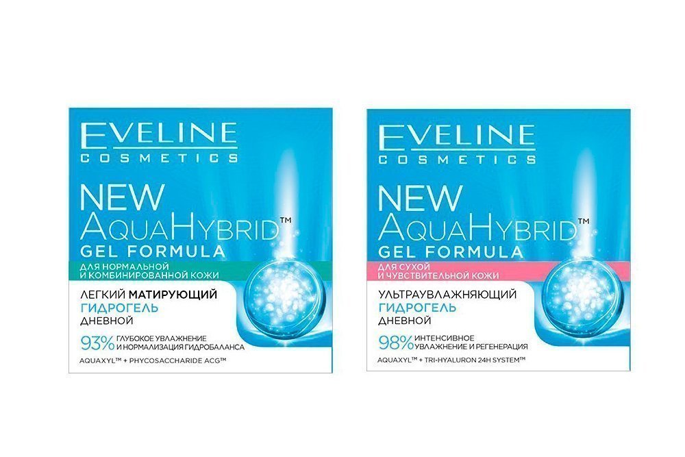 Увлажняющий дневной и ночной кремы New Aqua Hybrid Hydro от Eveline Cosmetics Источник: medaboutme.ru