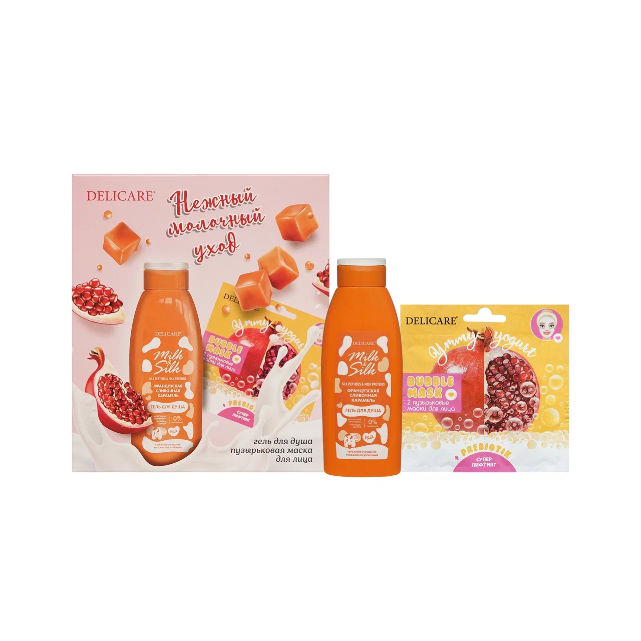 Гель для душа и пузырьковая маска для лица, Delicare Гель для душа и пузырьковая маска для лица, Delicare