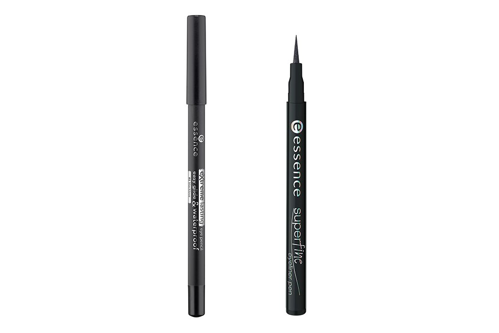 Карандаш для глаз Essence extreme lasting eye pencil, Подводка-фломастер для глаз Essence superfine eyeliner pen