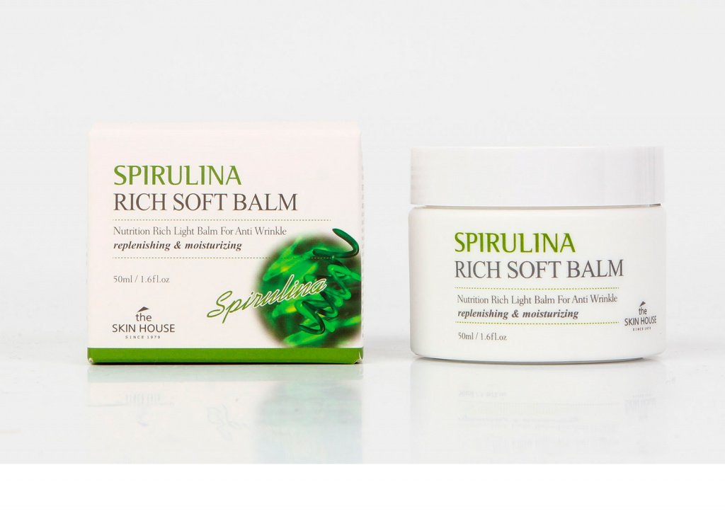 Крем-бальзам со спирулиной для лица The Skin House Spirulina rich soft balm Источник: shop24.com