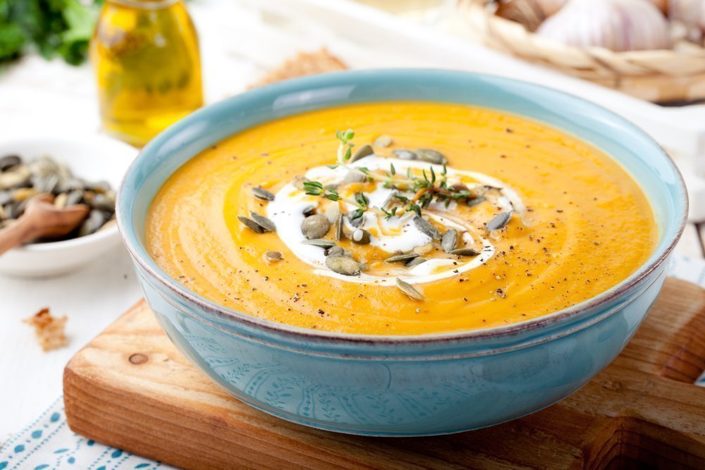 Как приготовить тыквенный суп со сливками и крутонами?
