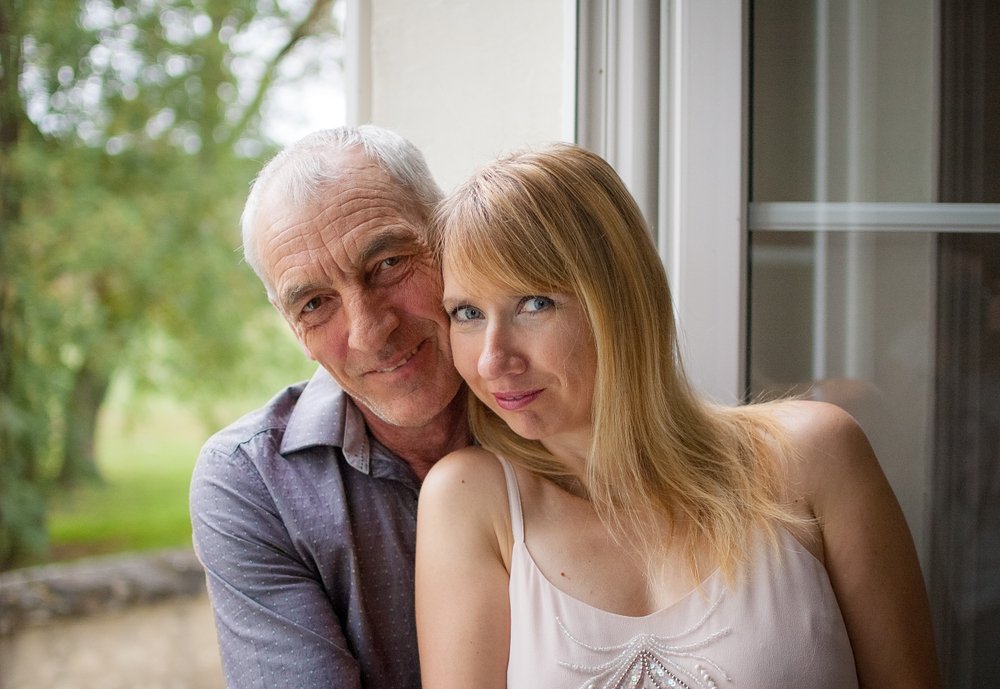 Young Blonde Teen With Old Man
