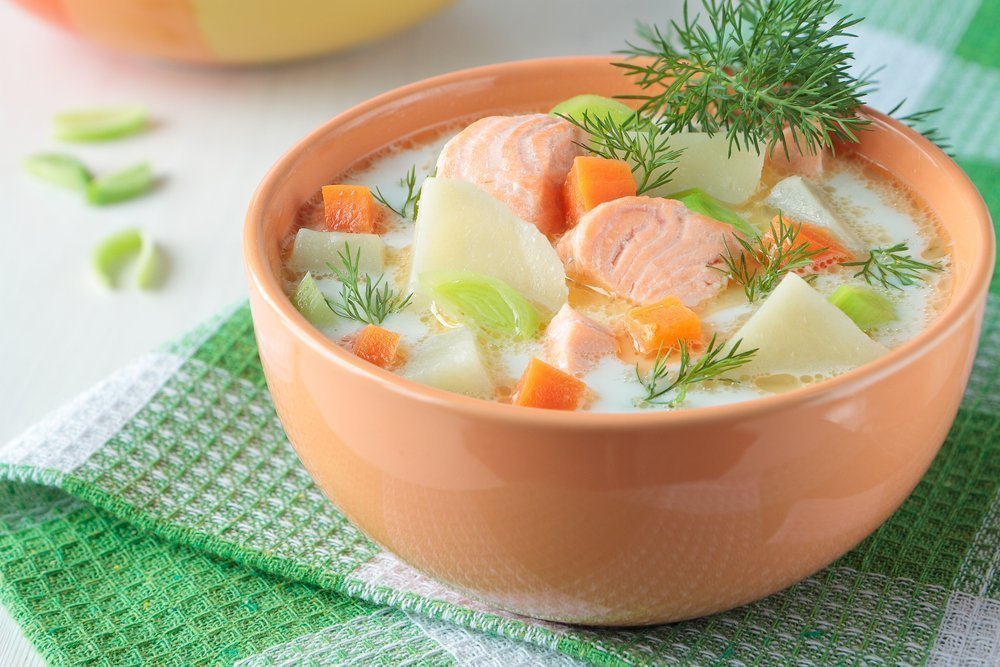 Вкусные рецепты: финский сливочный суп с лососем и плавленым сыром Вкусные рецепты: финский сливочный суп с лососем и плавленым сыром