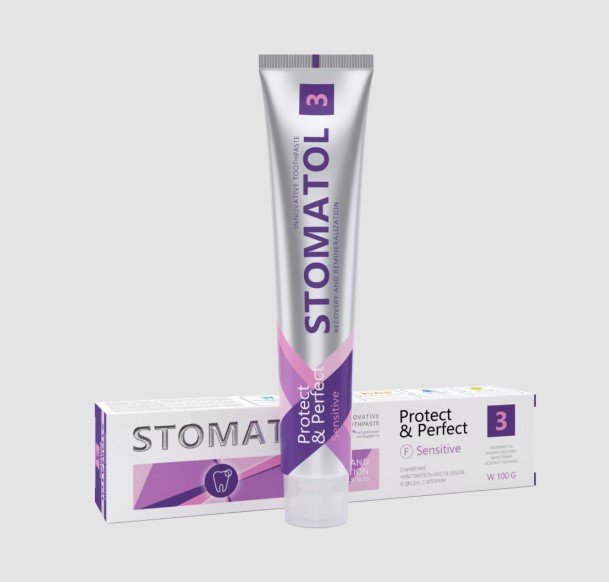 Зубная паста на основе «голубой крови», STOMATOL Sensitive
