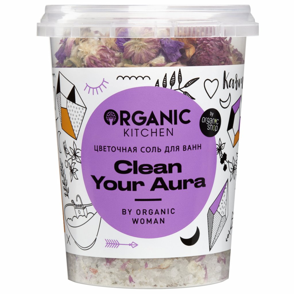 Цветочная соль для ванн Clean your aura, Organic Kitchen